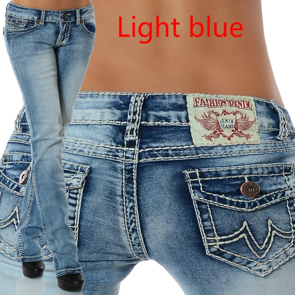 

Женские модные брюки, сексуальные длинные брюки, джинсовые узкие джинсы S светло-синий