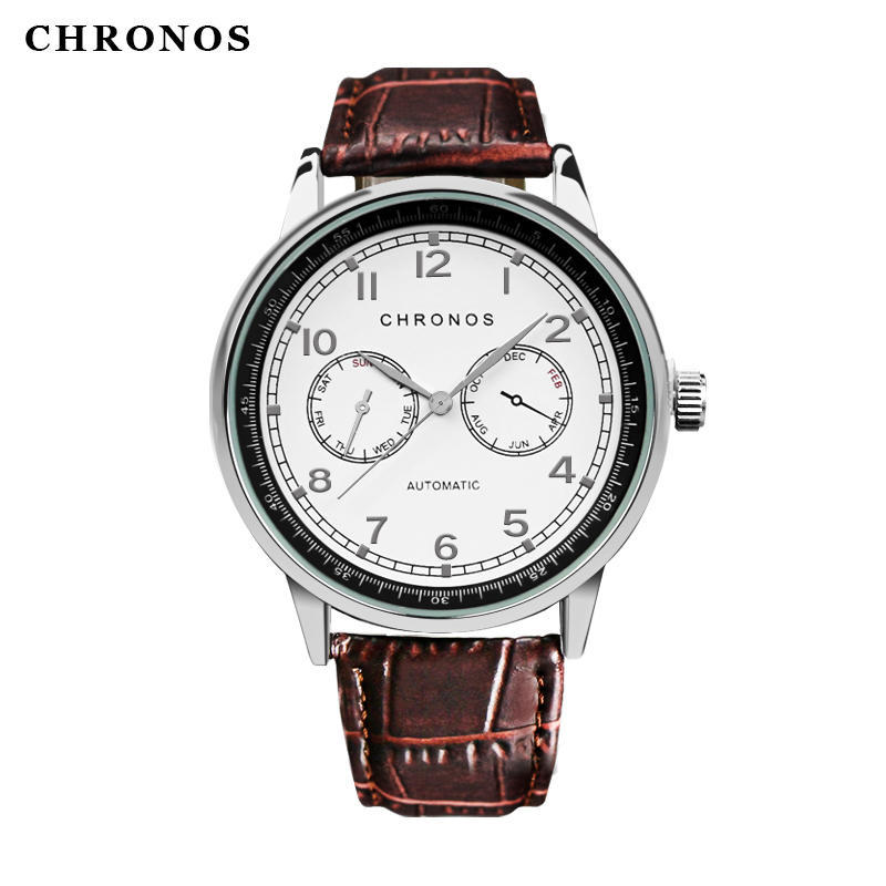 

CHRONOS Мужские часы Мужские модные спортивные наручные часы Мужские часы с кожаным ремешком