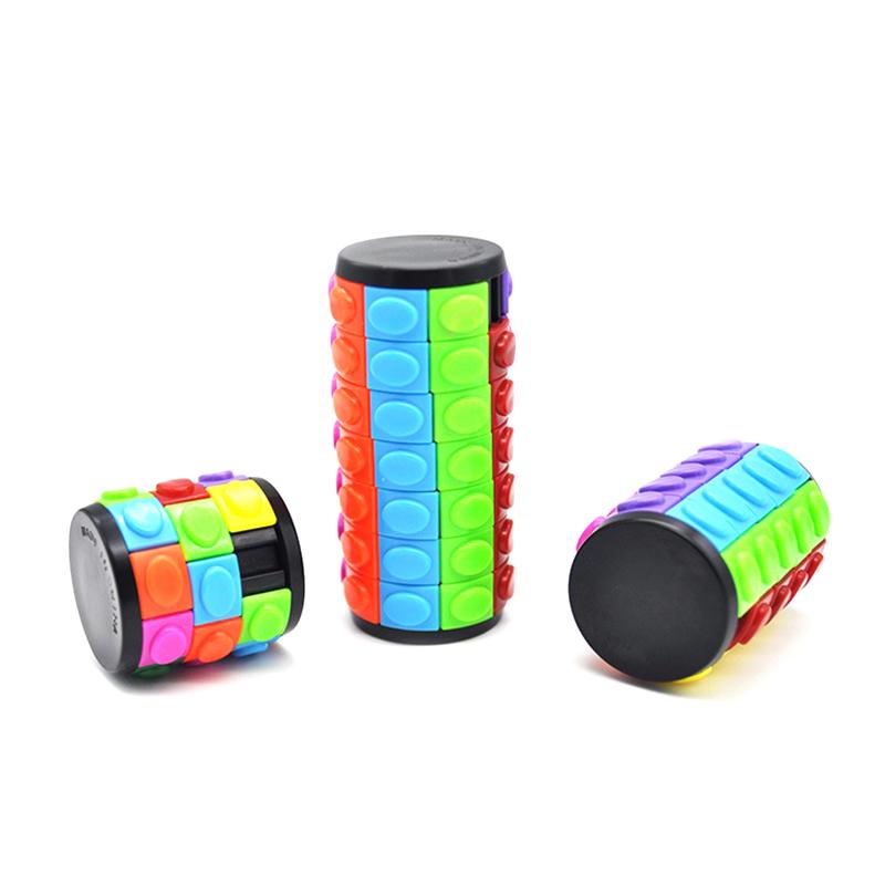 1 buc. Senzor colorat glisant Puzzle 3D Puzzle cilindru Rotire Jucărie Ghicitori logice Glisare Joc de mână