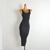 French Sexy Open Back Knitting Vest Dress Women's Summer New Arrival Pure Color Sleeveless Silm Slim Looking Sheath Dress