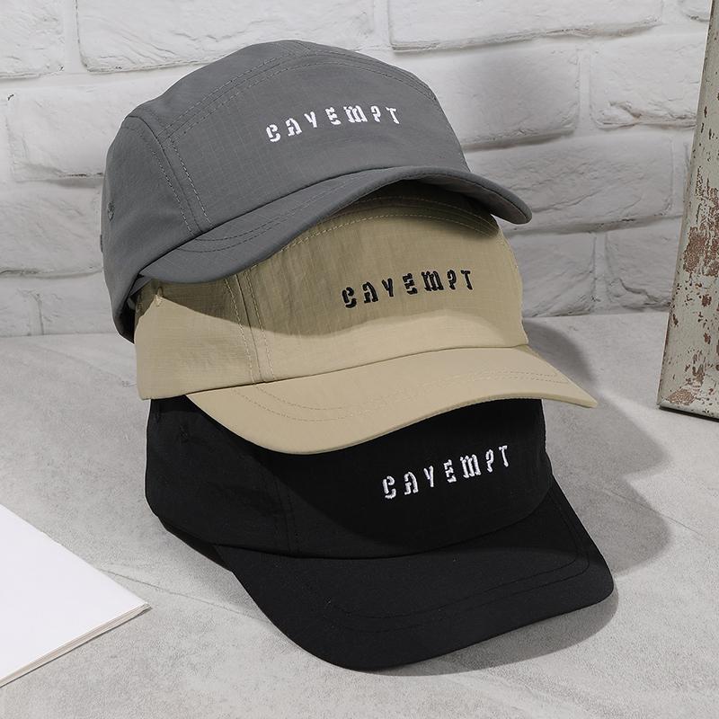 Simple fashion solid color embroidered letter short brimmed baseball cap spring and summer thin waterproof quick-drying cap