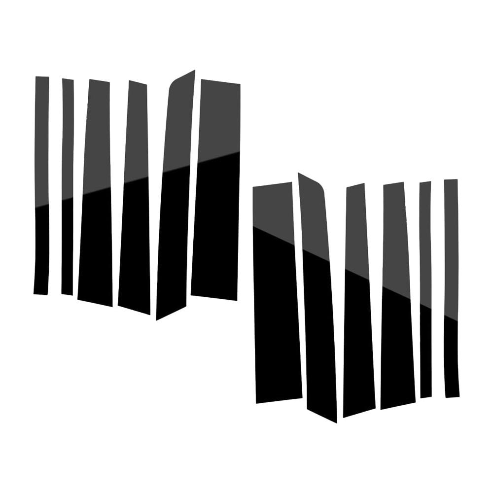 12Pcs Glossy Black Door Pillar Post Cover Sticker For Range Rover HSE 2002-2012