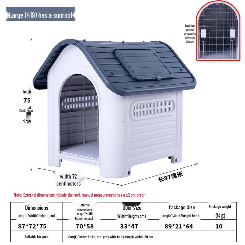 All-Season Waterproof Outdoor Dog House for Small To Large Dogs