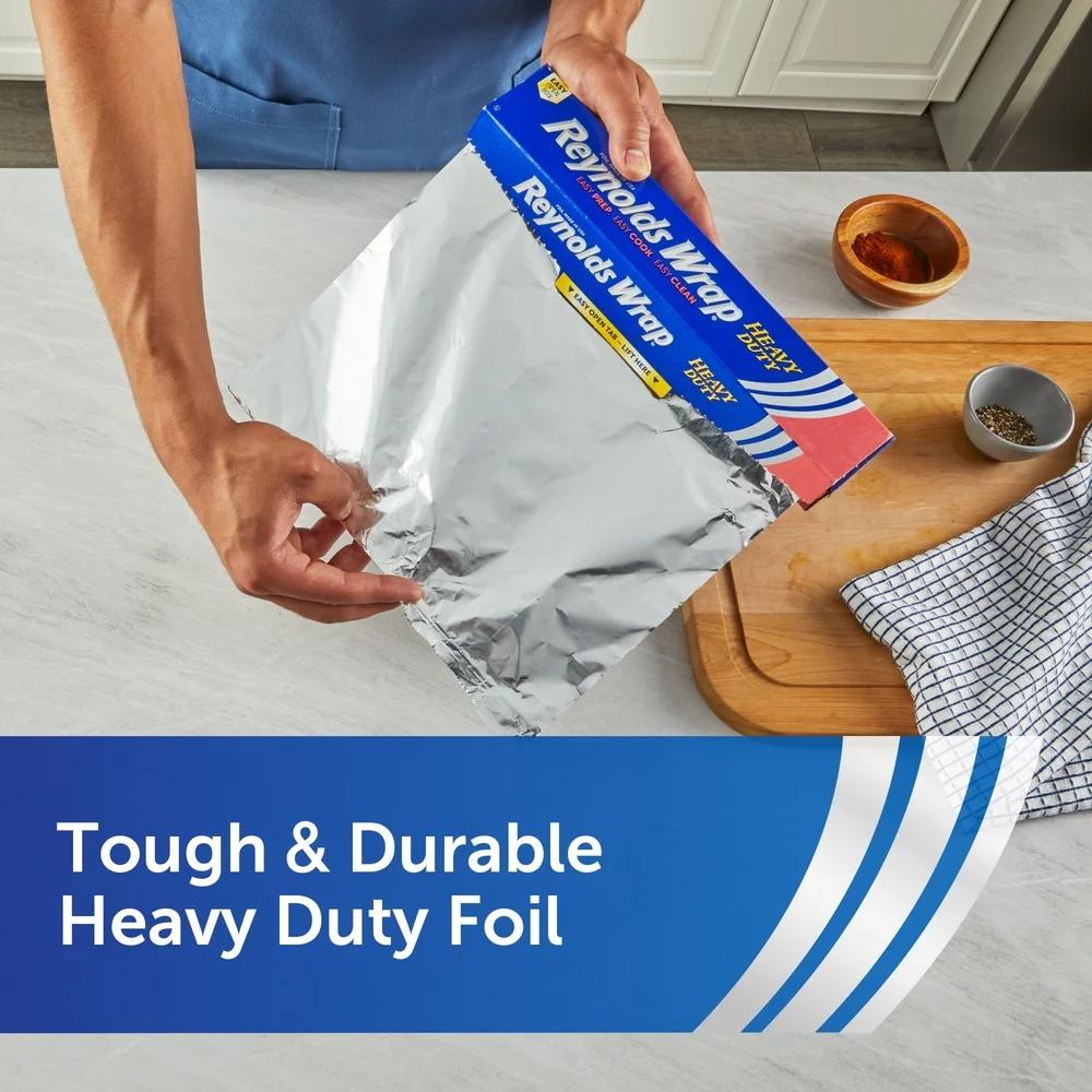 Heavy Duty Aluminum Foil Roll 12Inch 150SqFt Thick Durable Food Wrap Easy Open Cleanup Grilling Baking