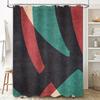 Modern Geometric Print Shower Curtain Green Red Black White Bath Decor Home Accessories Waterproof Fabric for Bathroom Size 72 x