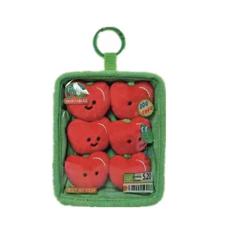 Cute Simulation Salmon Octopus Plush Keyring Soft Seafood Vegetable Bag Charm Unique Party Gift for Kids