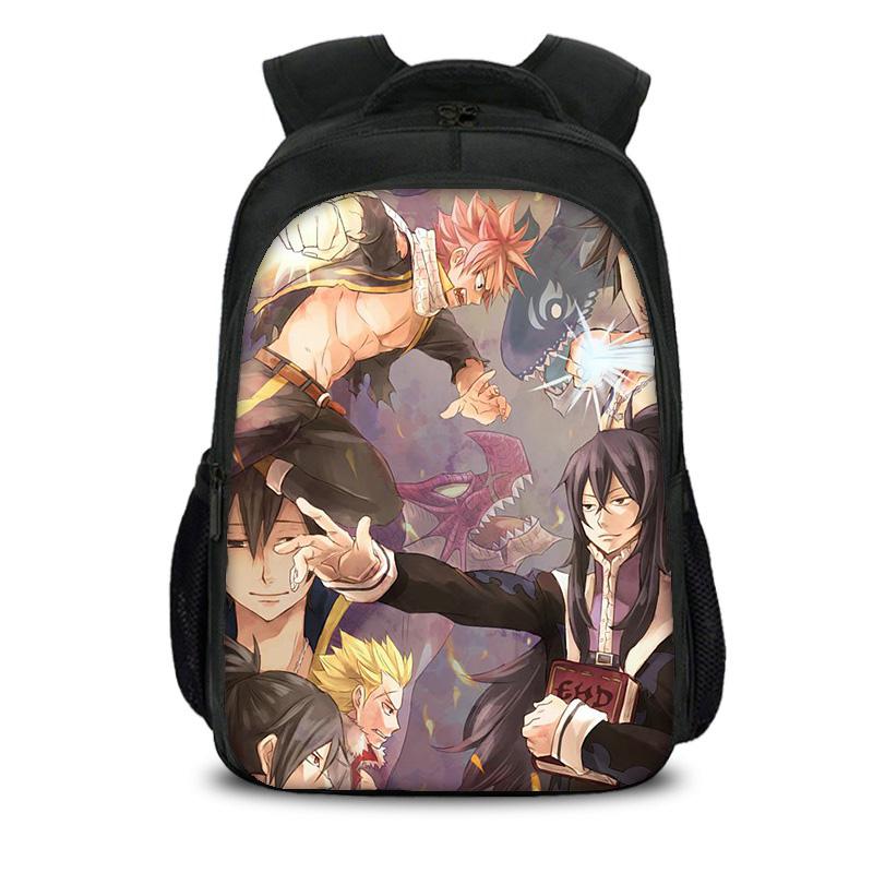 FAIRY TAIL Double layer Backpack Cartoon Anime Printed Student Boys and Girls New Large Capacity Versatile