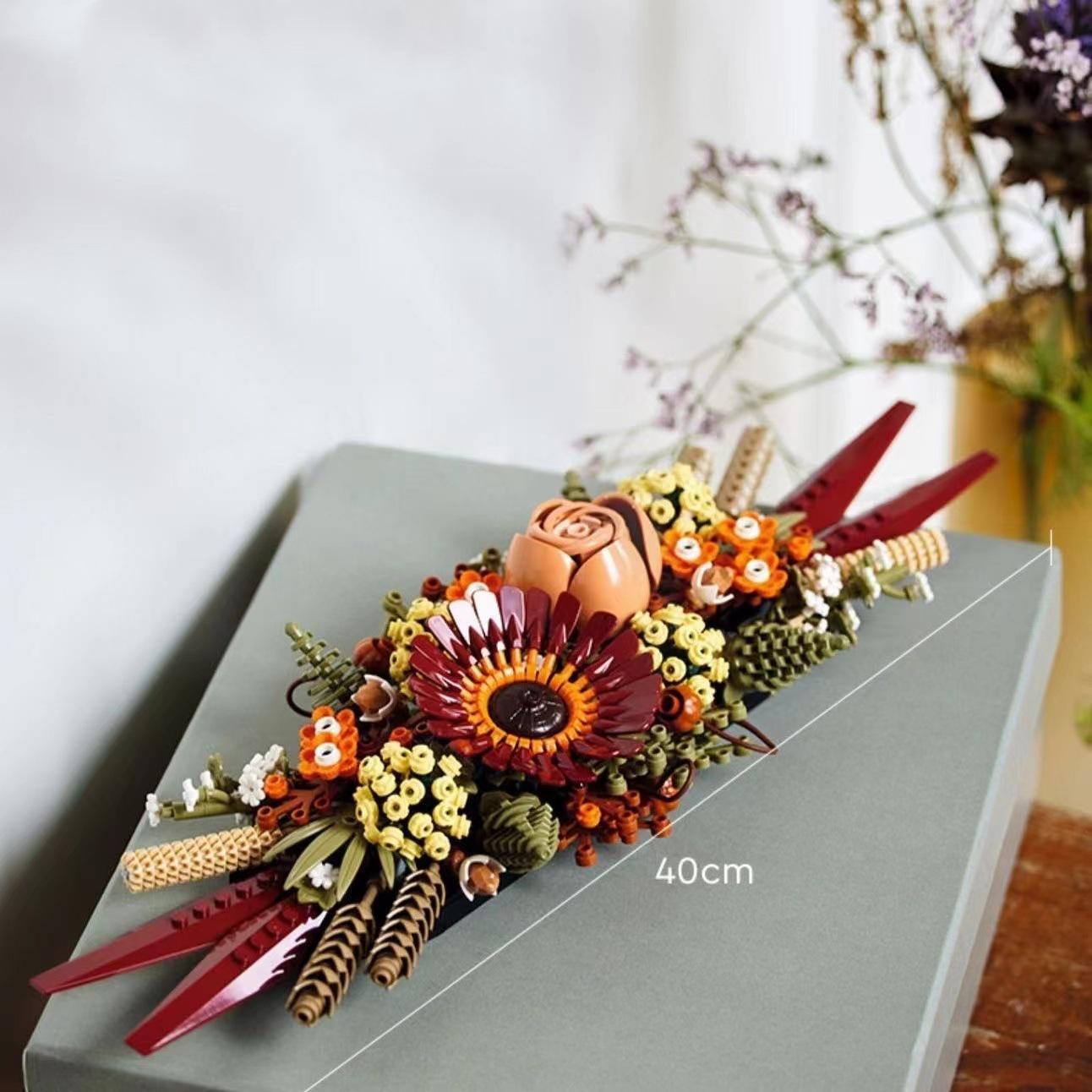 

Забавная радость вечная искусственные розы блок хризантема цветок украшение для дома полевой цветок строительный блок букет девушка подарок