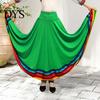 Grote Zwaaiende Zoom Rok Maxi Dames Volksdans Elastische Taille Spaanse Vrouwen Wijde Regenboog Mexicaanse Flamenco Optreden Kleurrijke Onderkant