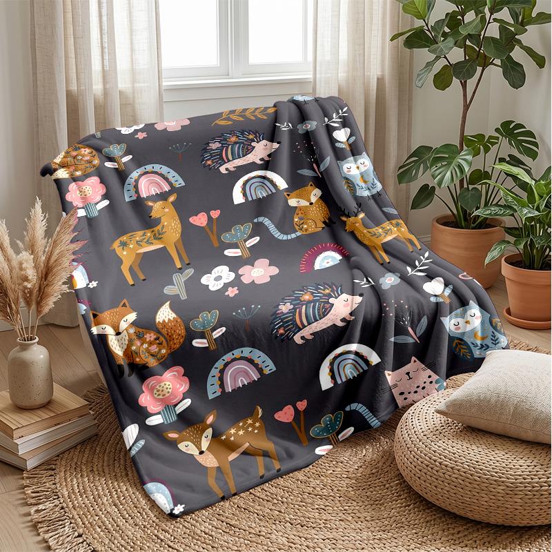 Animal Paw with Flowers Blanket Personalized Name Flannel Blanket Soft Cozy Plush Throw for Sofa Bed Lightweight Home Decor