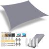 Waterproof Sun Shelter Garden Sun Shade Sail Patio Sunscreen Canopy Anti-UV Square Awning Camping Hiking Tarp with Hardware Kit