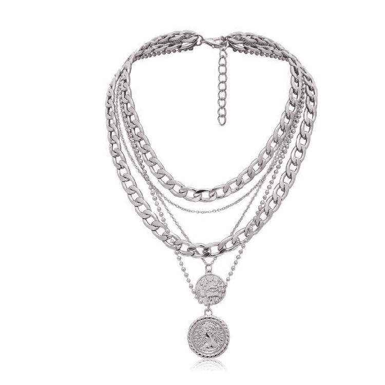 Elegant Layer Pendant Necklace Portable Alloy Jewelry Accessory for Gift Giving or Personalize Use