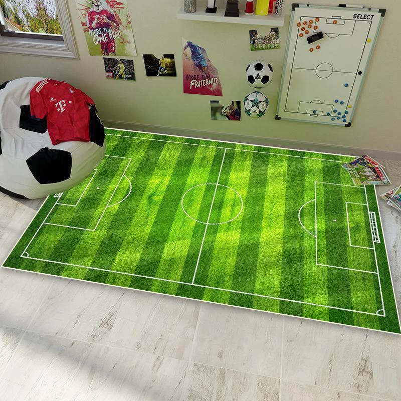 Soccer Football Field Carpet for Living Room Bedroom Home Green Floor Mat Non-slip Decoration for Sofa Children Soft Rug Gifts