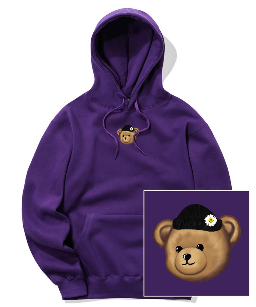 Beanie Bear Logo Hoodie - Purple