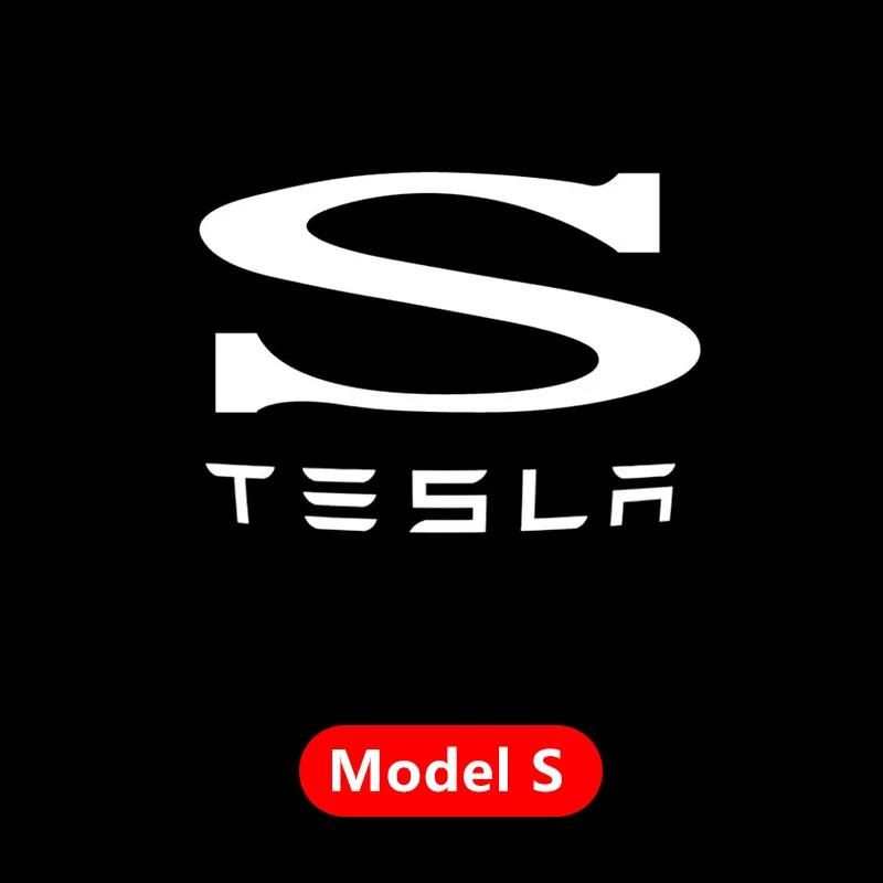 Car Sticker 2025 New Tesla 2pcs For Tesla Model Y 3 S X Door LED Logo Projector Puddle Light Super Bright Welcome Light Laser Sh