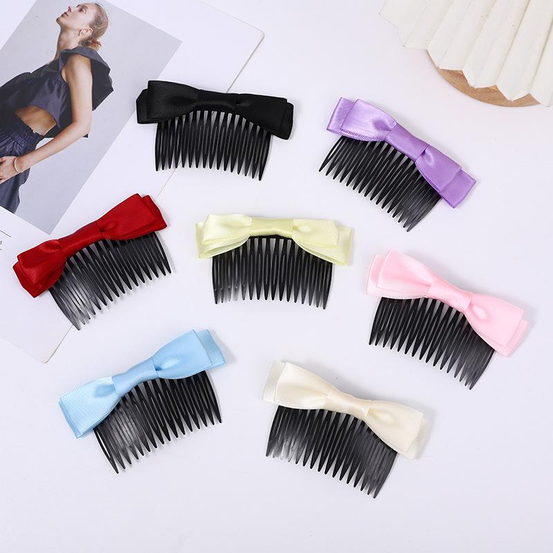 6Pcs/Set Fabric Cute Bow Hair Comb Women Korean Simple Hairpin Elegant Joker Outdoor Fashion Comb Clips Girls Hair Accessories