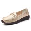 Women Simple Gold Loafers Leather Driving Moccasins Comfort Flats Black Casual Slip On Plus Size Black Shoes