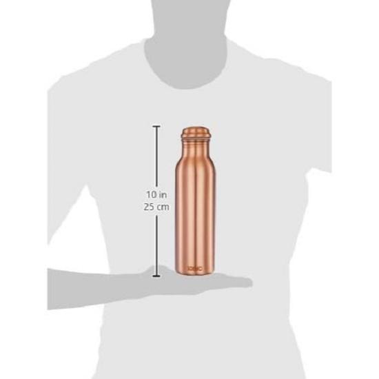 Sticlă de Apă din Cupru | Sticlă de Apă din Cupru 100% Pur I Etanșă și Rezistentă la Rugină I Sticlă de Cupru pentru Acasă, Școală și Birou | 950 ML (Pachet de 1)