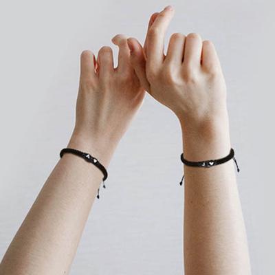 Unisex náramek 26 písmen Srdce Lano Nastavitelný Ručně vyrobený Pár náramek pro každodenní nošení