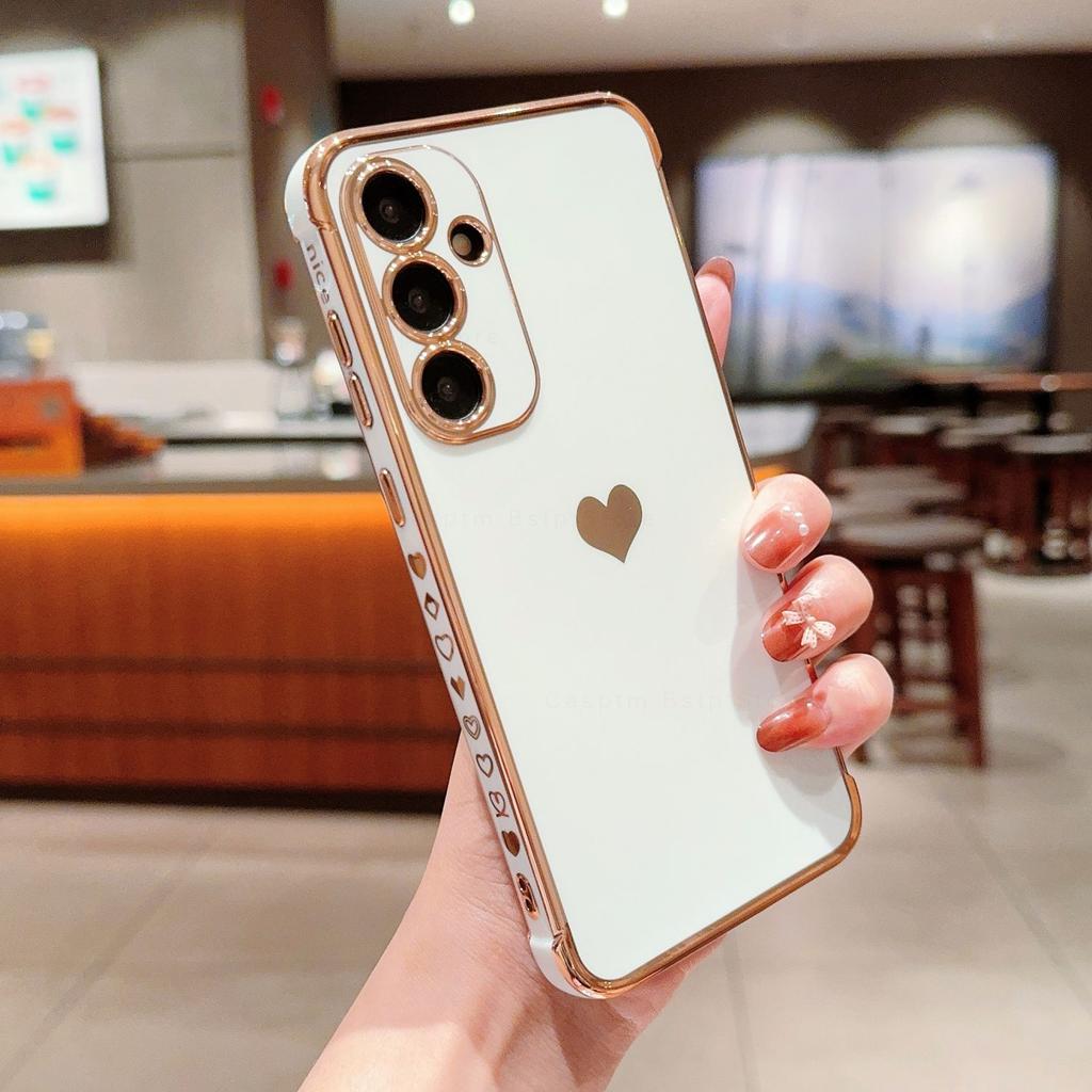 Cover per Telefono con Motivo a Cuore Laterale per Samsung Galaxy A55 A54 A53 A52 A52S 4G 5G A35 A25 A15 A34 A24 A14 A12 A13 4G 5G Custodia