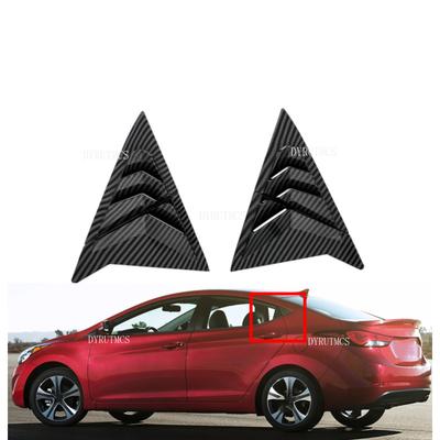 For Hyundai Elantra Avante Sedan 2011-2015 Rear Side Vent Window Scoop Louver Trim Cover ABS Carbon Fiber Auto Accessories