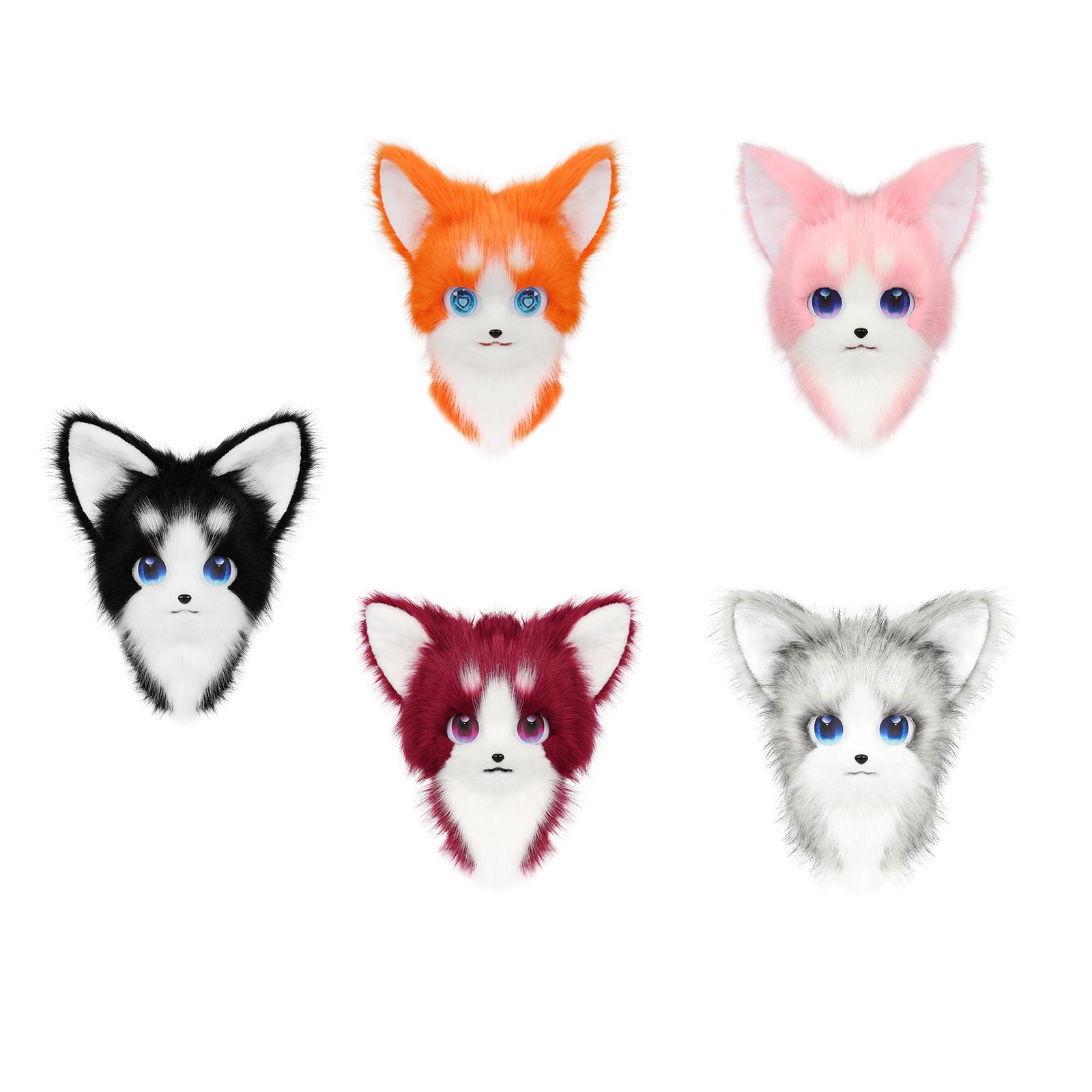 Yiran Sexy Lingerie Animal Furry Fursuit Head Mask Plush Cat Fox Mask Costume Props For Halloween Cosplay Party