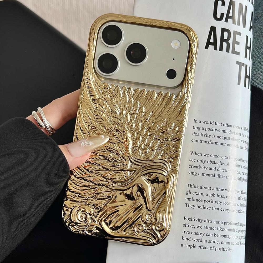 

Гальванізований 3D чохол-крило ангела для iPhone 17 16 15 14 13 12 Pro Max Ударостійкий м який ТПУ задня кришка iPhone 12 Pro Max