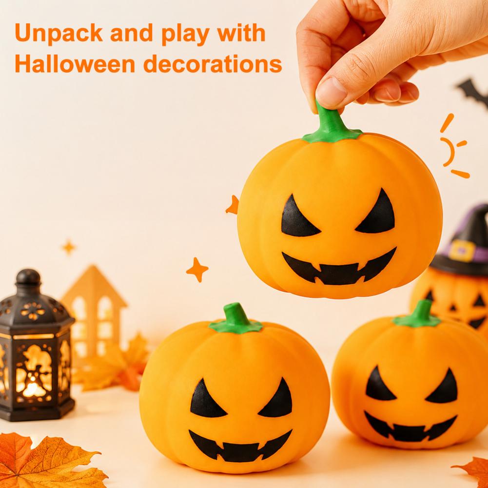 Halloween Cartoon Pumpkin Stress Ball Pumpkin Squeeze Toy For  Creepy Pumpkin Sensory Fidget Toy