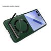Magnetic Wireless Charging Kickstand Phone Case for Samsung Galaxy Z Flip7 FE Flip 7 6 5 Hinge Protect Glass Film Leather Cover
