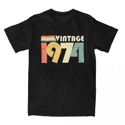 Boş Zaman Vintage 1974 50. Doğum Günü Hediyesi Tişörtler Erkek Kadın Saf 50 Yaşında Tişört Grafik Baskılı Giysiler