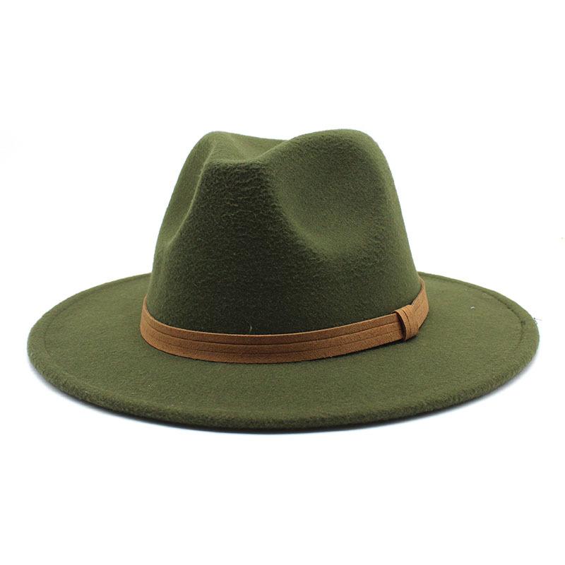 Men'S And Women'S Top Hat Flat Edge Straight Edge Suede With Accessories Woolen Jazz Hat