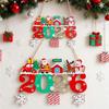 2026 Christmas Cartoon Wooden Pendant Xmas Tree Hanging Ornament Santa Claus Snowman Snowflake New Year Gift Navidad Decoration