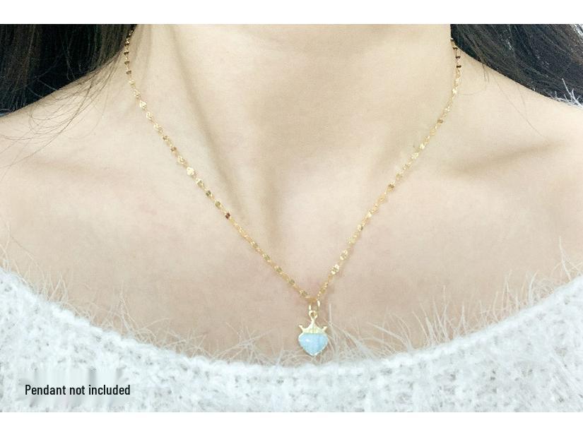 

925 Sterling Silver Sparkling Lips Clavicle Necklace - Simple Women s Chain Without Pendant Silver 925