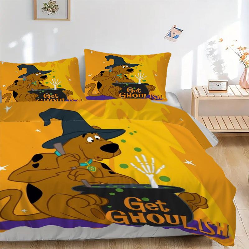 

Halloween Scooby Doo Get Ghoulish Bedding Set Comforter Cover Gift for Bedroom,Includes 1 Cover and 2 Pillowcases, No InsertB463 135x200cm