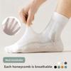 Socks Men's Summer Mesh Breathable Anti-Bacterial Odor-Resistant Lightweight Sport Plain Color Versatile Mid-Calf Socks