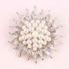 Fashion Trend Full Pearl Large Sunflower Brooch Corsage Jewellery Women's Accessories Exquisite Hypoallergenic Luxury Enamel Brooch Long-Lasting Color
