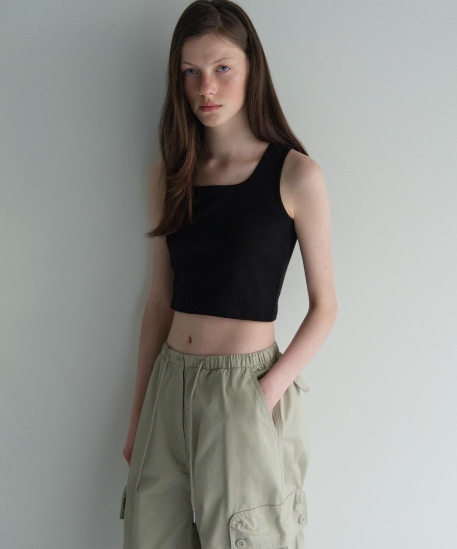 Musinsa Standard Женский Укороченный Топ [Черный] Black/L