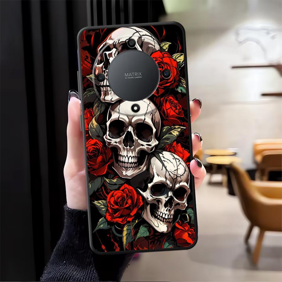 Case for Honor 70 8X 90 Lite X7a X9c X8 X7 X9a X9 Soft Back Phone Cover Creative Innovation Skull