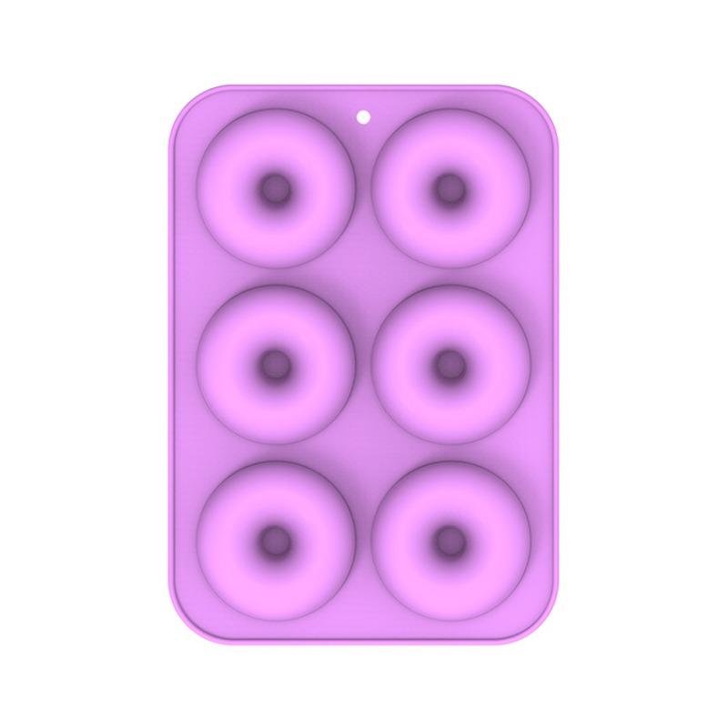 1pc 6-Cavity Silicone Donut Mold, Oven-Safe Silicone Round Donut Mold, Food-Grade Donut Baking Pans for Birthday Holiday Treats