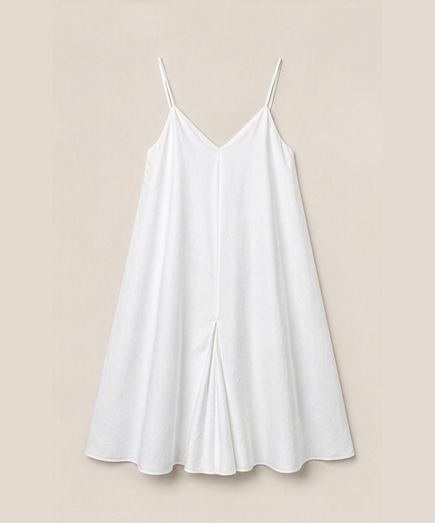 320SHOWROOM Cotton V-Neck Pocket Slip Dress White