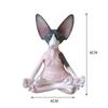 Cat Figurine Sphynx Meditation Statue Yoga Animal Cat Meditate Art Sculpture Micro Decoration Garden Home Office Ornament