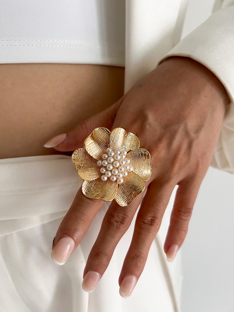 Ingemark 27 Styles Unique Exaggerated Big Flower Starfish Moon Rings Women Punk Geometric Adjustable Finger Ring Grunge Jewelry