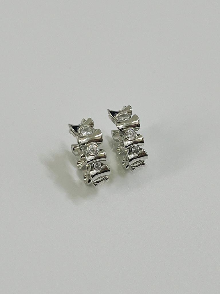 Sosoo Pleats Crystal One-Touch Earrings