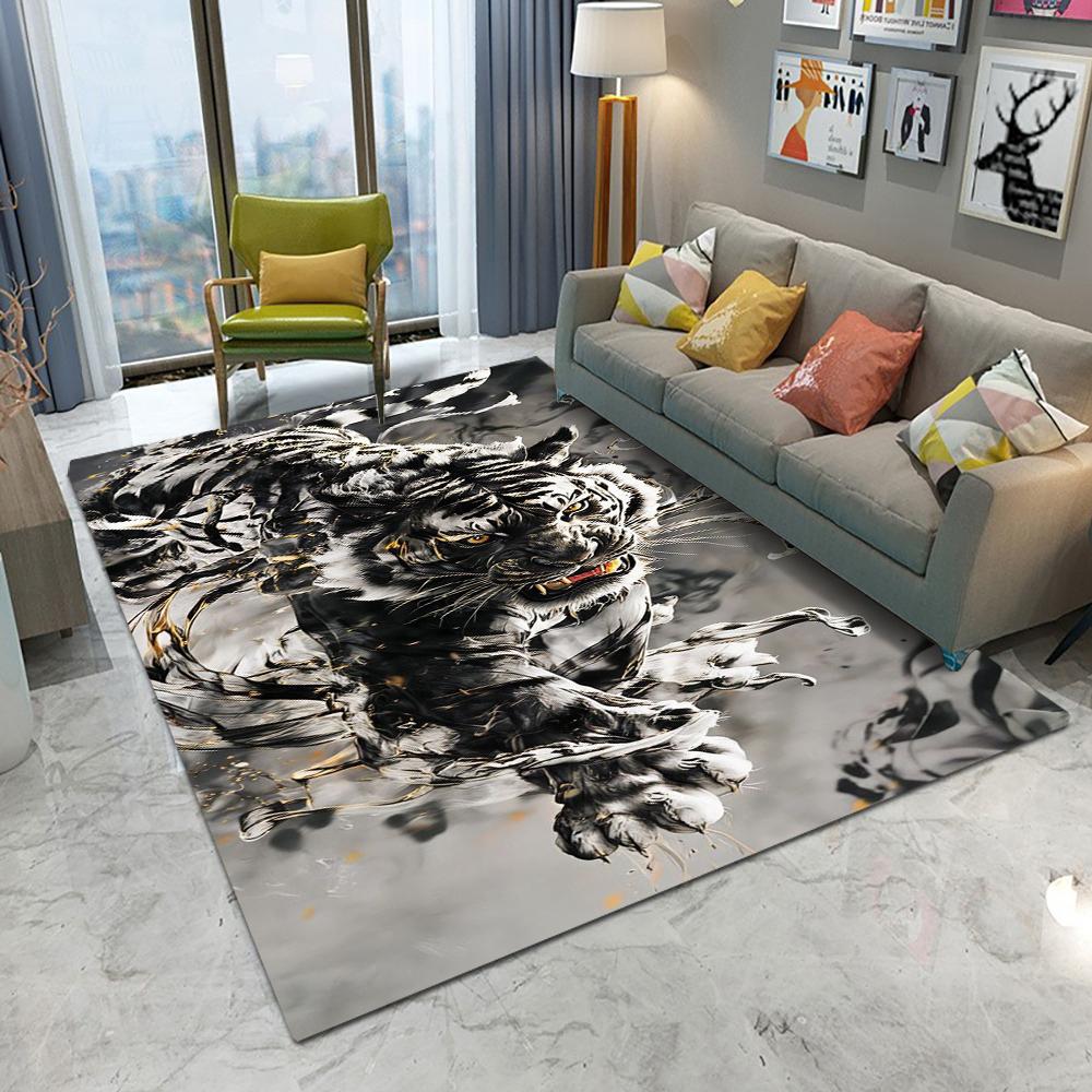Χαλί Φλόγα Άγρια Τίγρη Ευρωπαϊκού Στυλ Σαλόνι Καναπές Υπνοδωμάτιο Γραφείο Κουζίνα Χαλάκι Πόρτας Εισόδου Αντιολισθητικό Διακοσμητικό Σπιτιού Χαλί