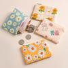 Mini Small Pocket Wallet Small Fresh Canvas Floral Fabric Card Bag Zipper Change Bag Student Coin Storage Bag