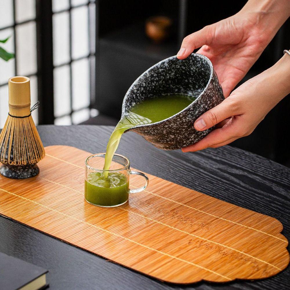 2 Stück Handgefertigtes Keramik-Matcha-Werkzeug Wiederverwendbares Matcha-Tee-Set Matcha-Schalen-Set Tisch