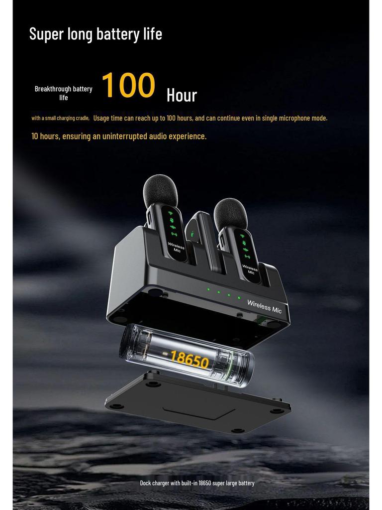 Wireless Lavalier Microphone with Digital Display & Charging Case for Live Streaming and Noise Reduction