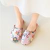 Fashion Luxury Silk Satin Slippers Women Chinese Embroidered Flower Design House Slippers Light Comfortable Winter Warm Mules Flip Flops