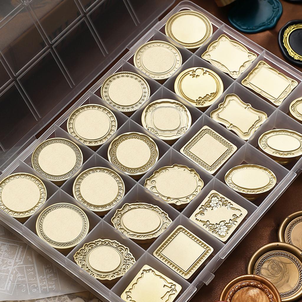 Photo Frame Wax Seal Stamp Vintage Can Hold Photos Sealing Stamp Head for Card Envelopes Wedding Invitation Scrapbooking