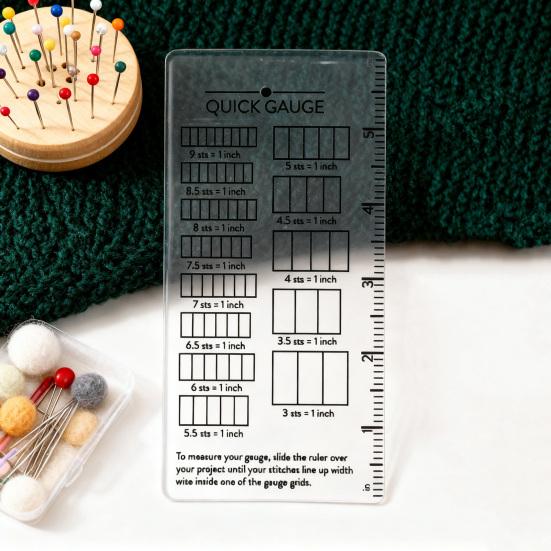 Quick Knitted Measuring Ruler Double-Sided Scale Stitch Calculator Needle Gauges Knitting Tool Measurement Accuracy Gauge